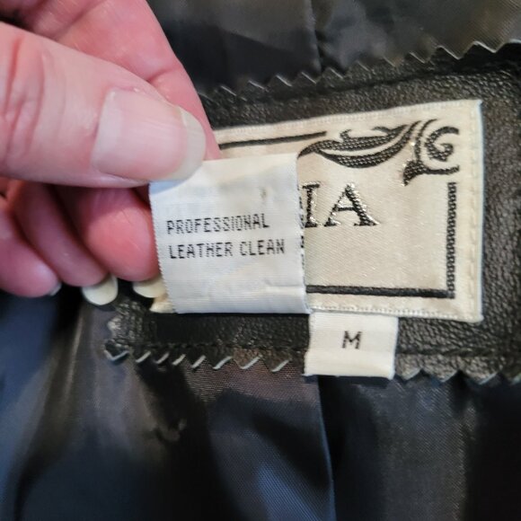 TRIA Women's Black Leather Jacket Zip Suede And Leather Size Medium Lined EUC - Picture 5 of 14